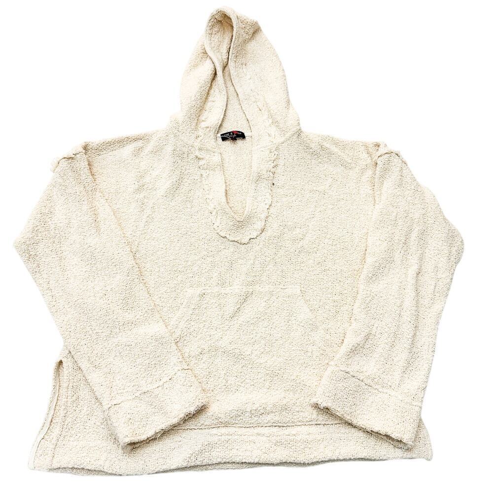 Rag & Bone Cream Ecru Pullover Hooded Sweater Alice Size Small